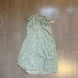 Floral ditsy green dress